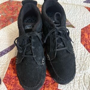 Skechers Black Lace-Up Shoes